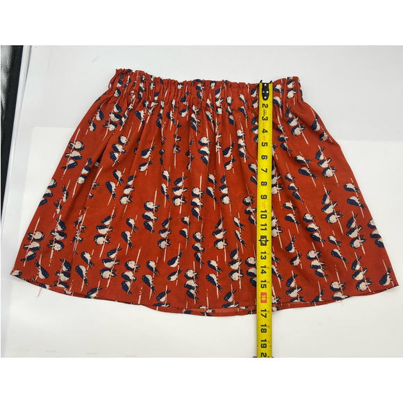 RED CAMEL Women's Elastic Waist Slip On Mini Skirt Bird Design Size Medium - Picture 8 of 8